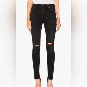Citizens of Humanity Rocket High Rise Skinny Black Distressed 31